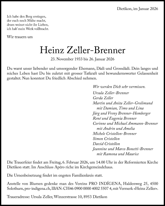 Zur Gedenkseite von Heinz Zeller-Brenner